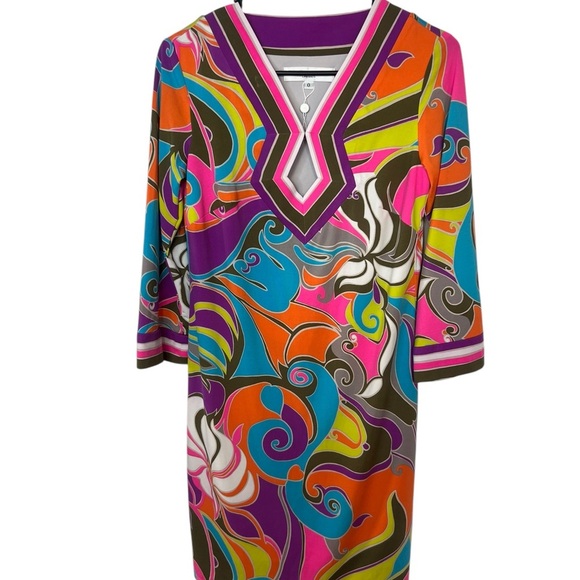 Trina Turk Kaylan Island Swirl Matte Jersey Dress – Size 0 - Picture 3 of 11